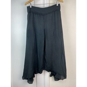 Harem Pants Women's M/L Black 100% Cotton Gauzy Side Slit Boho Pants